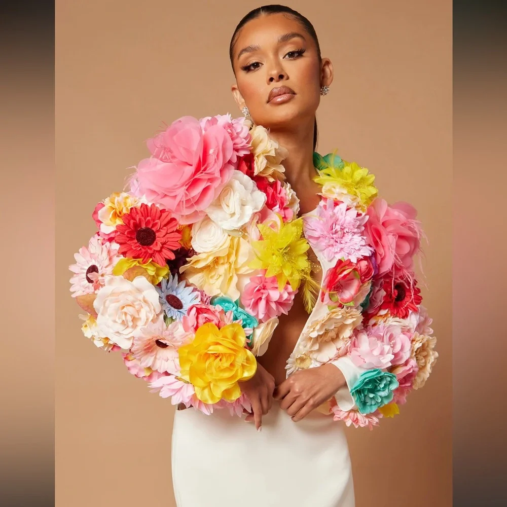 Fashion Nova Vibrant Floral Bomber Jacket - Picture 1 of 8